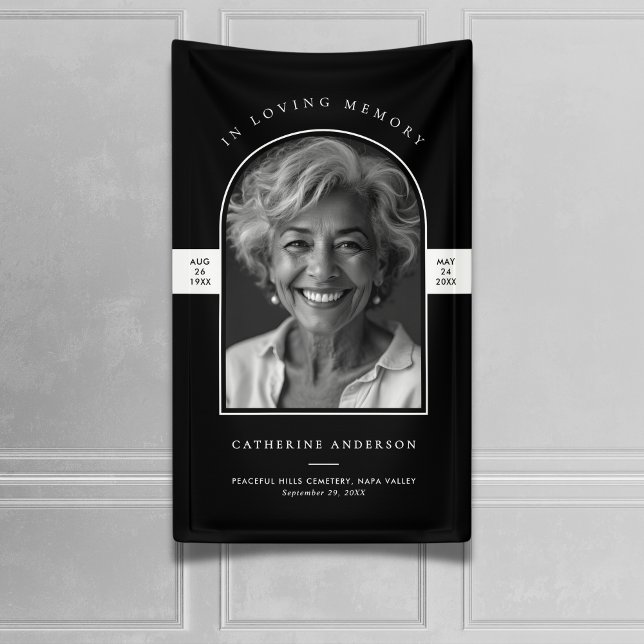 Banderoles Service de funérailles photo minimaliste moderne (Créateur téléchargé)