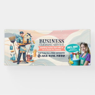 Banderoles Service de nettoyage de maison moderne ménage