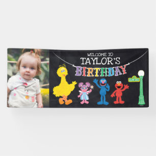 Banderoles Sesame Street Chalkboard Arc-en-ciel Bienvenue