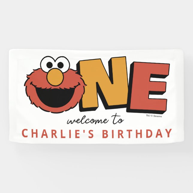 Banderoles Sesame Street | Elmo - First Birthday Banner (Horizontal)