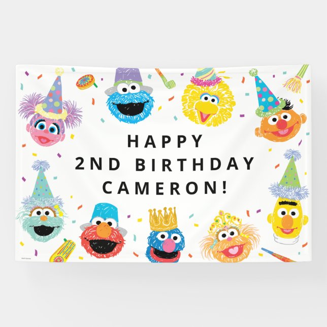 Banderoles Sesame Street Pals Confetti Anniversaire (Horizontal)