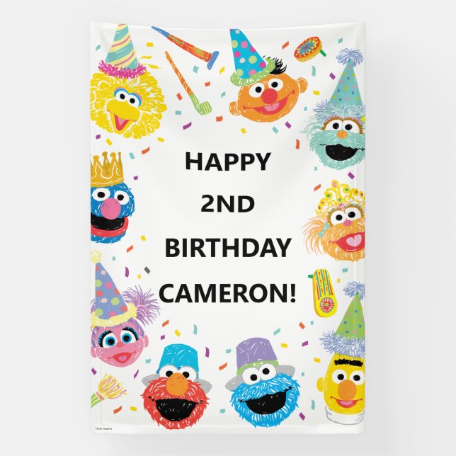 Banderoles Sesame Street Pals Confetti Anniversaire (Verticale)