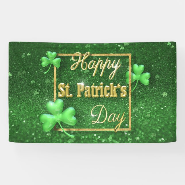 Banderoles Shamrock d'or de la Saint-Patrick (Horizontal)
