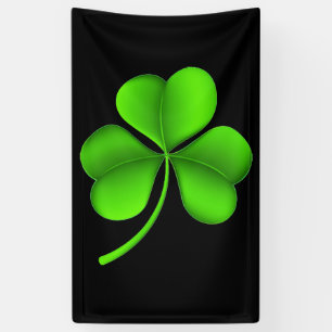 Banderoles Shamrock vert sur noir (v) bnrcn