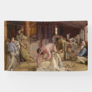 Banderoles Shear the Rams (Australian Art) (Tom Roberts)