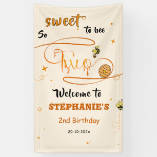 Banderoles Si doux d'être deux joli abeille 2ème anniversaire