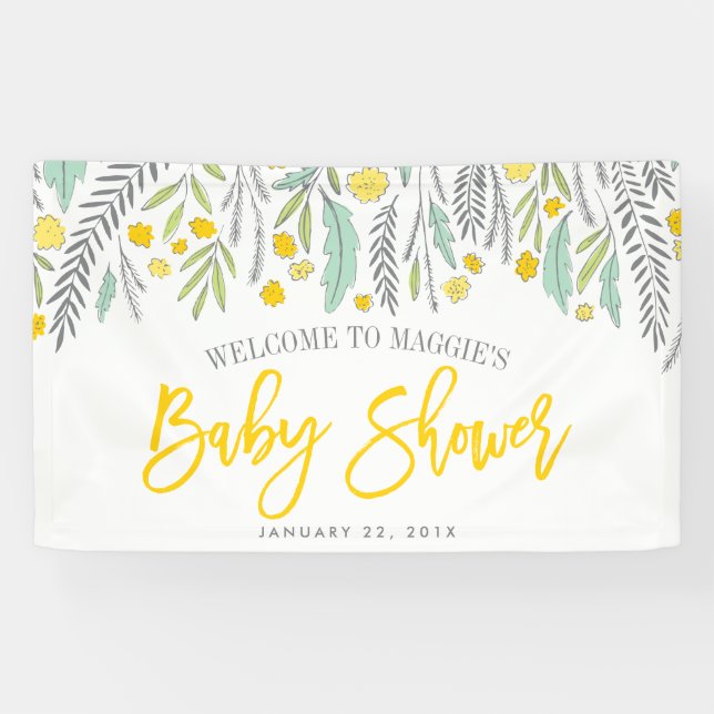 Banderoles SIGNE Baby shower neutre Sweet Sprigs (Horizontal)