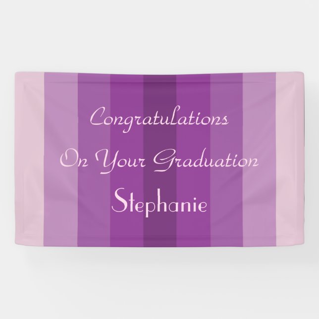 Banderoles Signe de graduation personnalisé Grèves violettes (Horizontal)