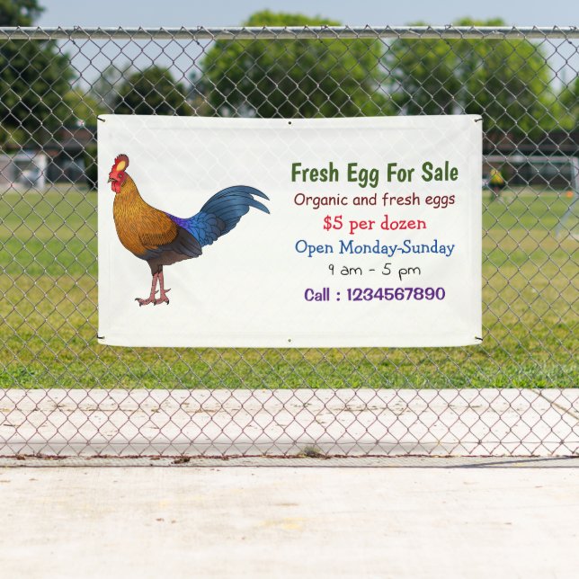 Banderoles Signe d'oeuf frais pour la junglefowl du Sri Lanka (En situation)