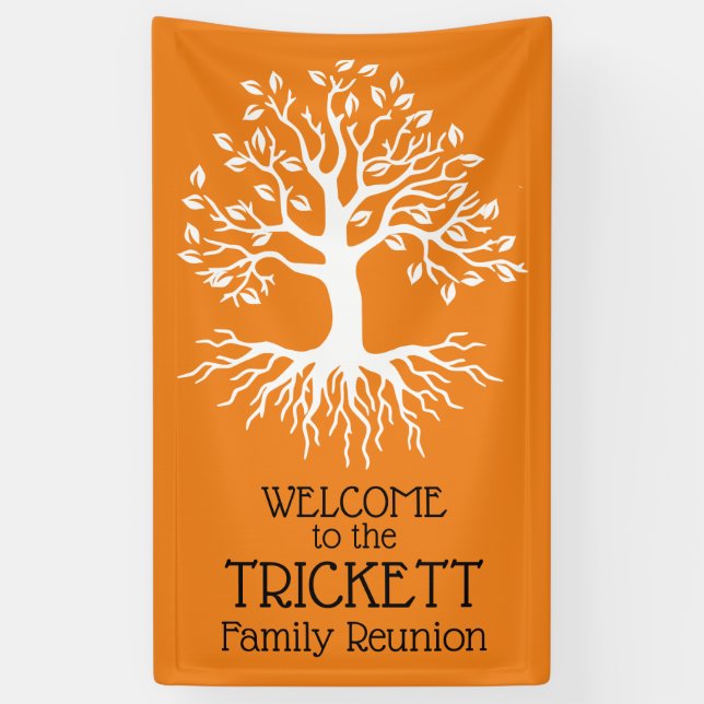 Banderoles Silhouette de l'arbre généalogique de la famille O (Vertical)