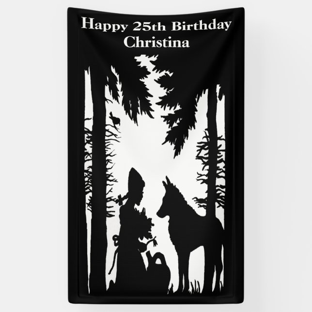 Banderoles Silhouette noire de Wolf Wolf (Vertical)