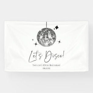 Banderoles Silver Disco Ball Let's Disco fête d'anniversaire