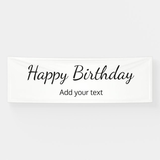 Banderoles simple anniversaire heureux minimum ajouter votre  (Horizontal)