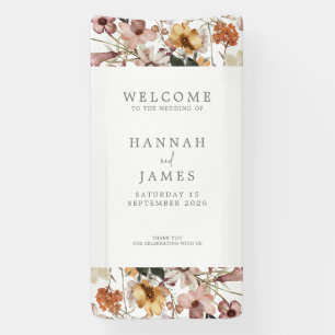 Banderoles Simple Elégant Botanique Floral Mariage Accueil