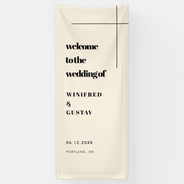Banderoles Simple Elegant & Chic Welcome to our Wedding (Vertical)