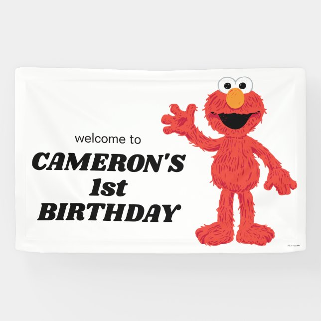 Banderoles Simple Elmo 1er anniversaire (Horizontal)