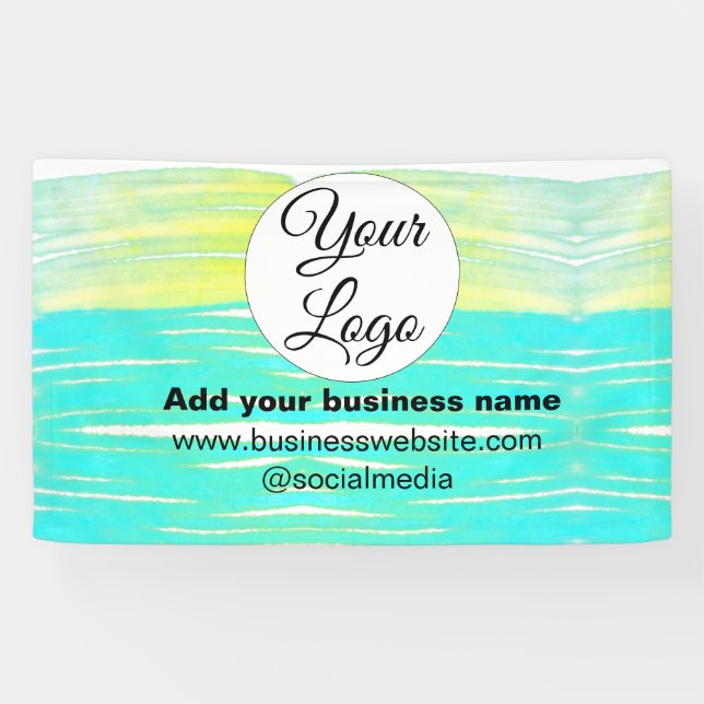 Banderoles simple et minimal ajouter votre logo/design BLUE Y (Horizontal)