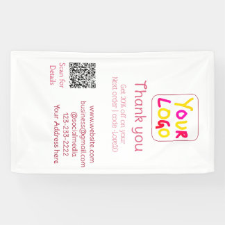 Banderoles simple minimal add your logo/design here text Q R