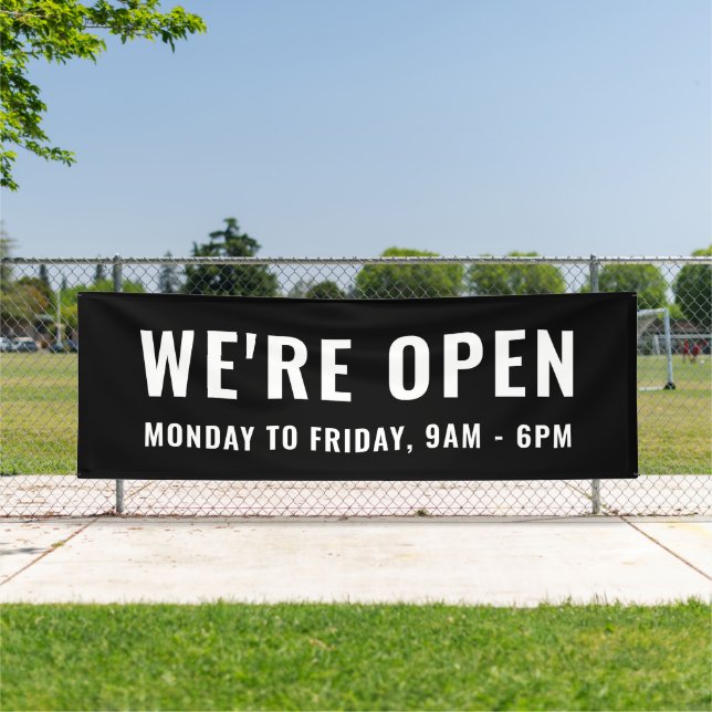 Banderoles Simple Noir simple Nous sommes Open Store Office S (Insitu)