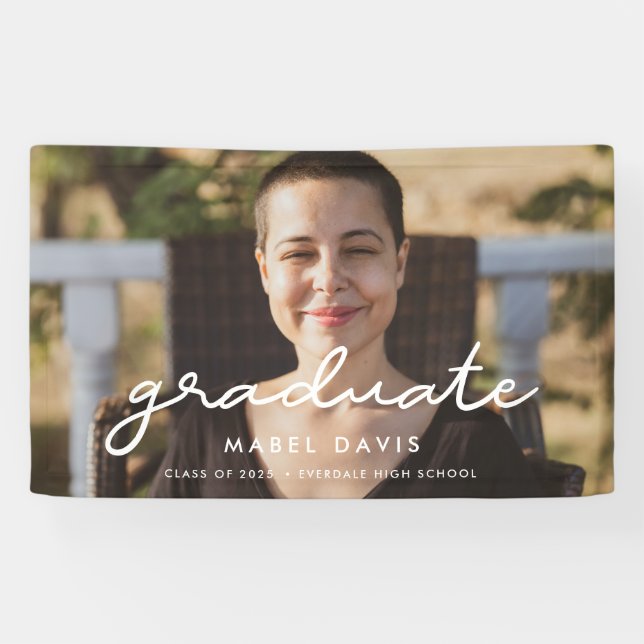 Banderoles Simple Photo fête de graduation Graduate (Horizontal)