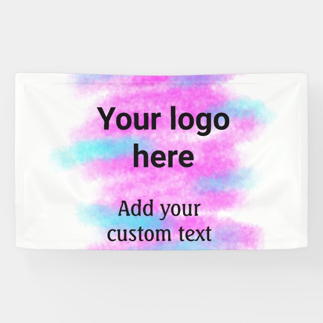 Banderoles Simple rouge pi aquarelle ajoutez votre logo texte (Horizontal)