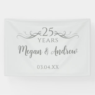 Banderoles Simple Script Personnalisé 25e Anniversaire de Mar