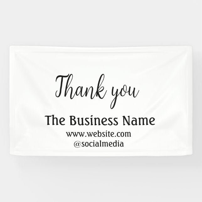 Banderoles Simple thank you add business name details text  t (Horizontal)