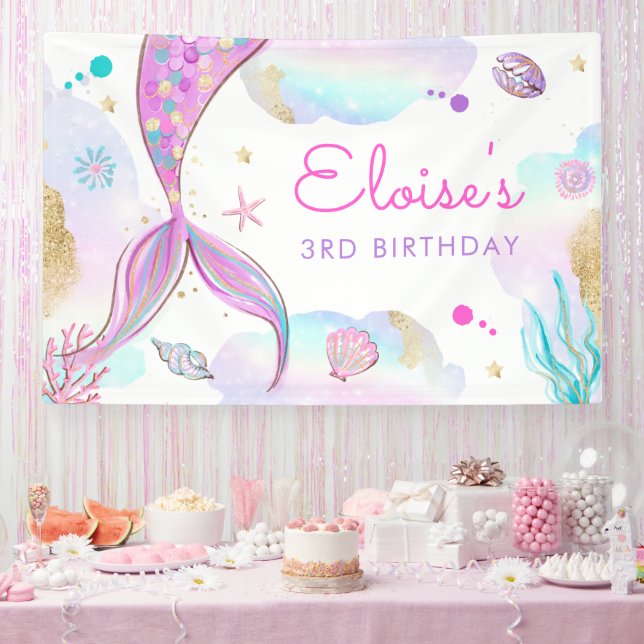 Banderoles Sirène Sous La Mer Fête D'Anniversaire Bienvenue (Fête)