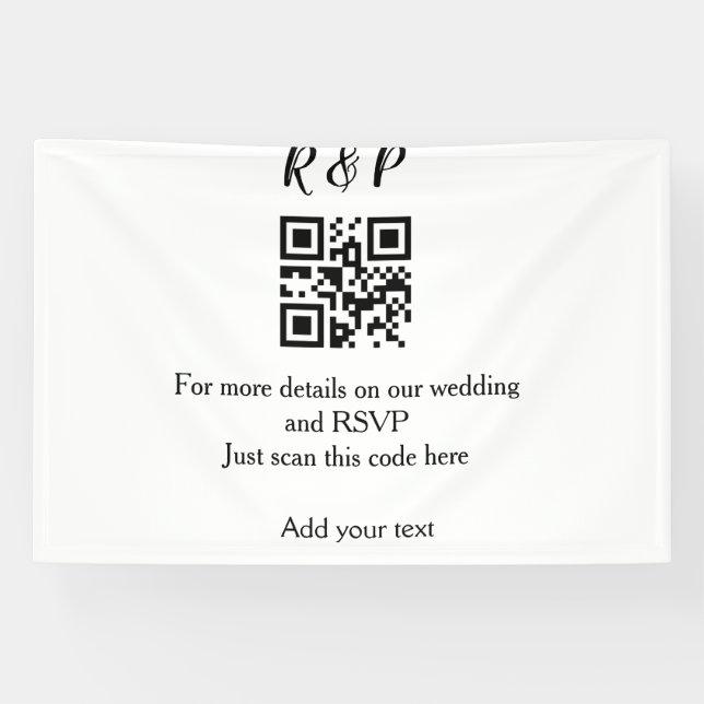 Banderoles site web mariage rsvp q r code ajouter nom texte t (Horizontal)