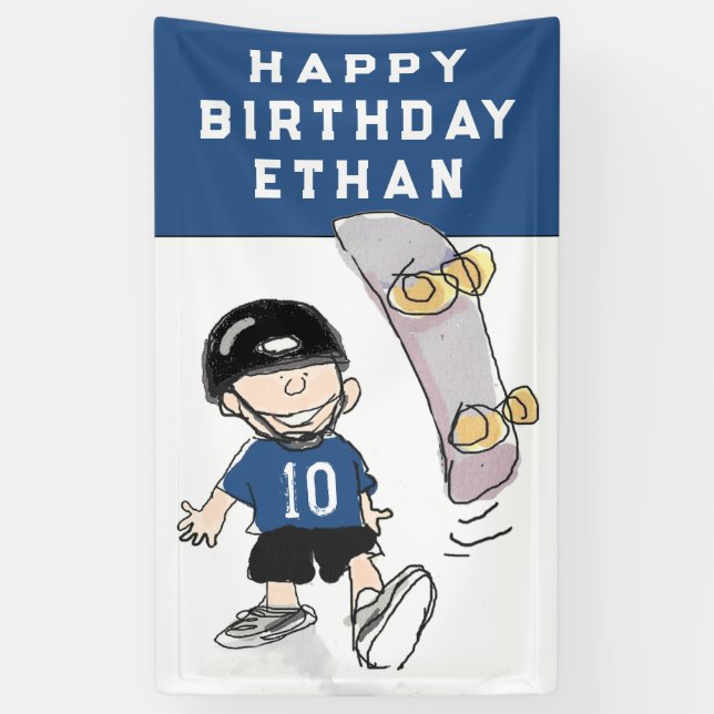 Banderoles Skateboard Anniversaire (Vertical)