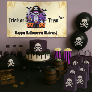 Banderoles Skeleton Pirate Happy Halloween Mateys