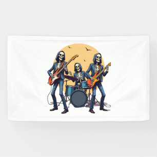 Banderoles Skeleton Rock Band - Funny Halloween Shirt