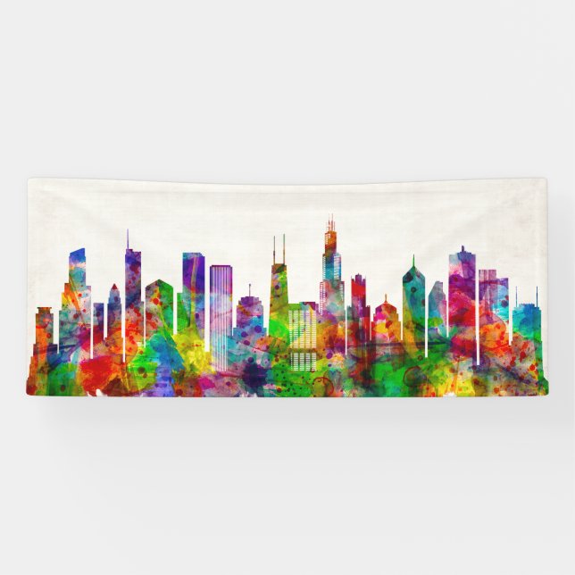 Banderoles Skyline de Chicago (Horizontal)