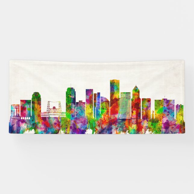 Banderoles Skyline de l'Oregon de Portland (Horizontal)