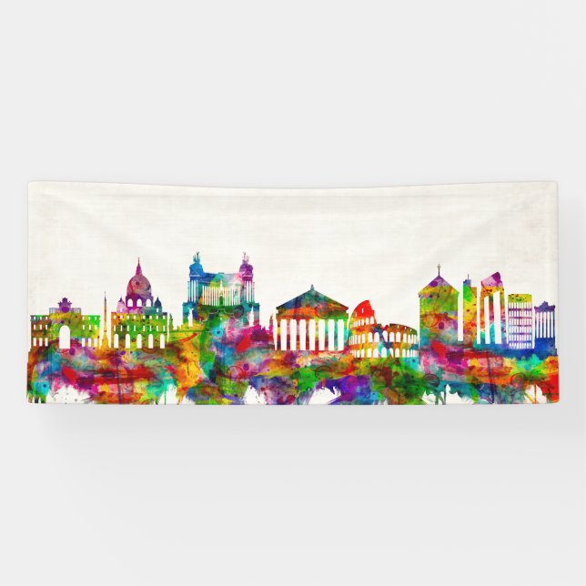 Banderoles Skyline de Rome Italie (Horizontal)