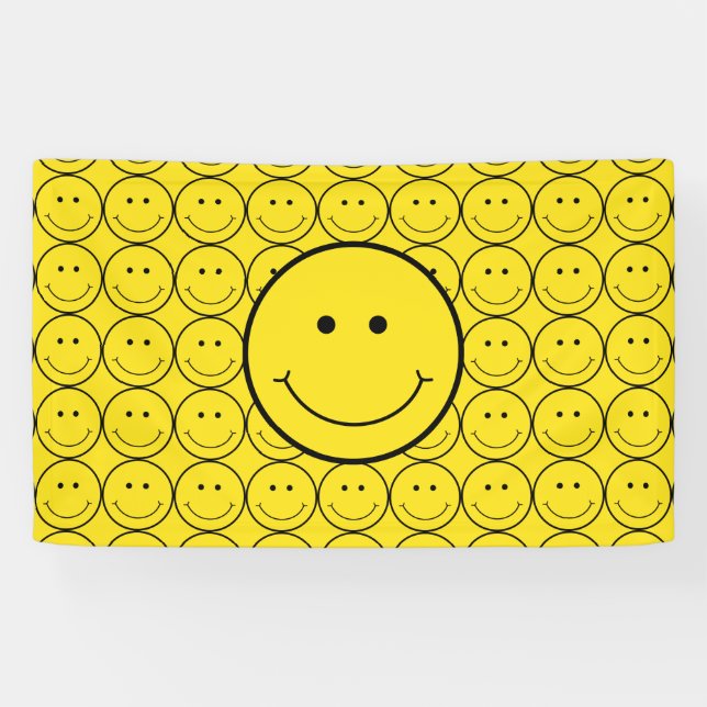 Banderoles Smile Grin Face Jaune Joyeux (Horizontal)