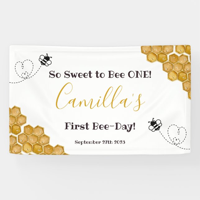 Banderoles So Sweet to Bee One 1st Birthday Party (Horizontal)