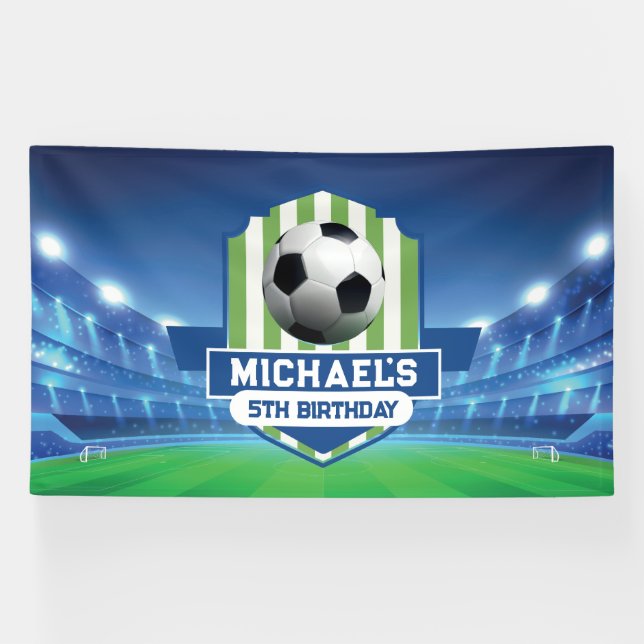 Banderoles Soccer Birthday banner backdrop  (Horizontal)