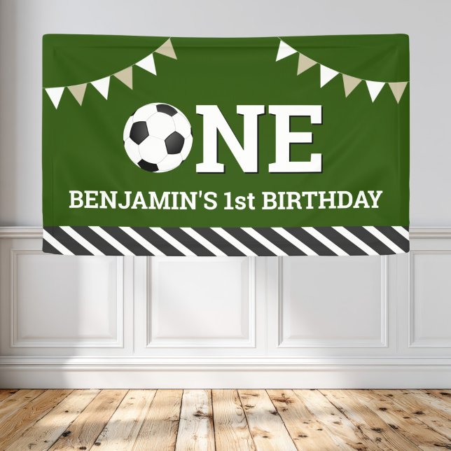 Banderoles Soccer personnalisé 1er anniversaire (Créateur téléchargé)