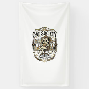 Banderoles Société de chats Bar à alcool pour chat Humour Vin