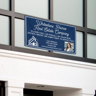 Banderoles Société immobilière personnalisée bleu marine Mark