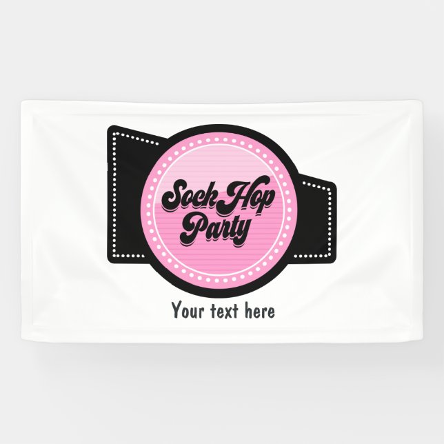 Banderoles Sock Hop Party (Horizontal)