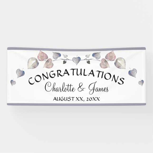 Banderoles Soft Scottish Heather - Coeurs Mariages (Horizontal)