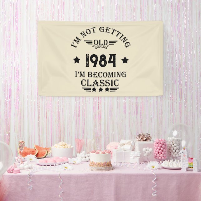 Banderoles Soirée de 40 ans vintage personnalisée (Fête)