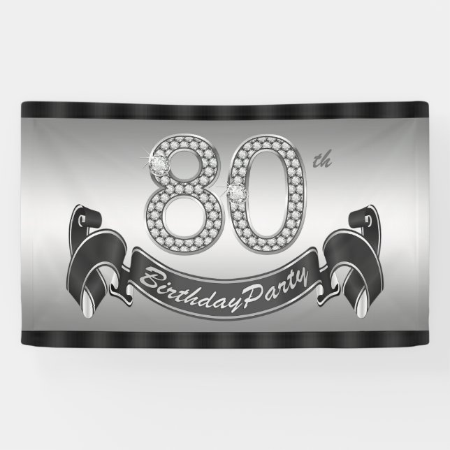 Banderoles Soirée de 80e anniversaire (Horizontal)
