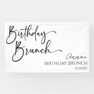 Banderoles Soirée de Brunch d'Anniversaire minimaliste et mod
