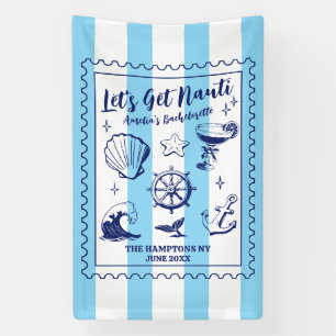 Banderoles Soirée de célibataire sur la plage, devenons coqui