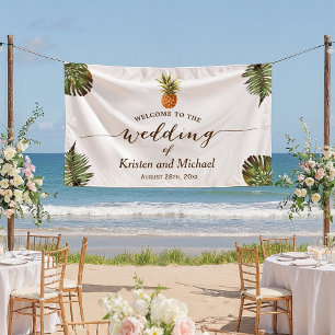 Banderoles Soirée de mariage stylée Feuille tropicale