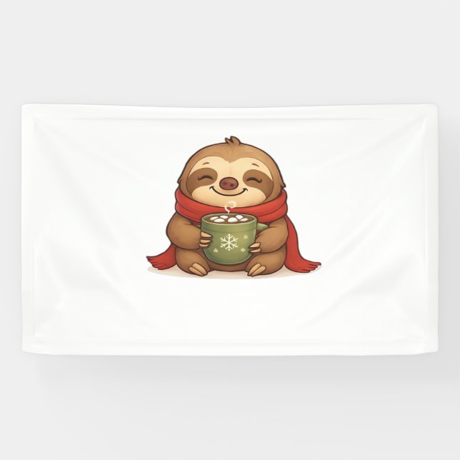 Banderoles Soirée de Noël avec chocolat chaud - Cute Win (Horizontal)