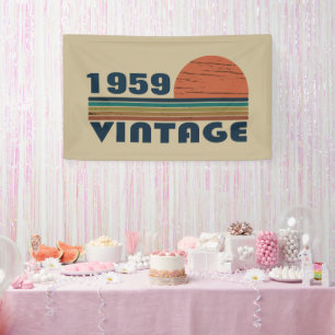 Banderoles Soirée personnalisée vintage de 65e anniversaire